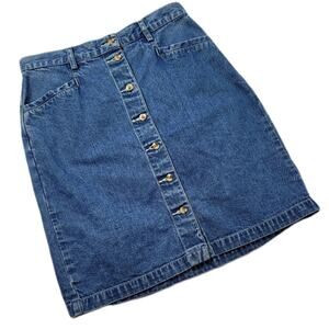Eddie Bauer Button Front Denim Pencil Skirt size 10